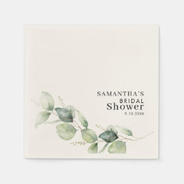 Eukalyptus Grön Bröllopsdusch Papper Pappersservett