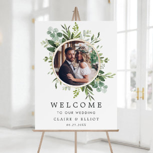 Eukalyptus Grön Lövverk Foto Bröllopsvälkomst  Poster
