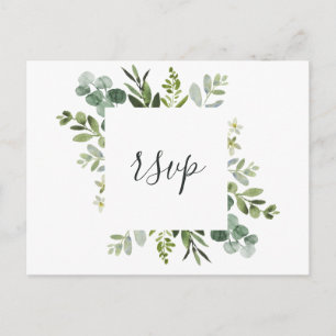 Eukalyptus Grön Lövverk RSVP Inbjudan Vykort
