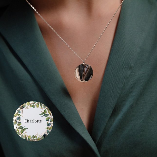 Eukalyptus grönsak namnskylt knapp (Skapare uppladdad)