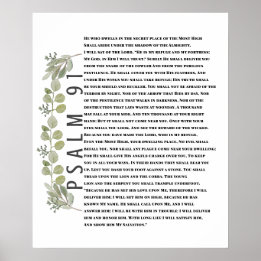 Eukalyptus Grönska Bibel Konst Psalm 91 Affisch