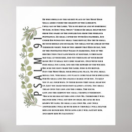 Eukalyptus Grönska Bibel Konst Psalm 91 Affisch