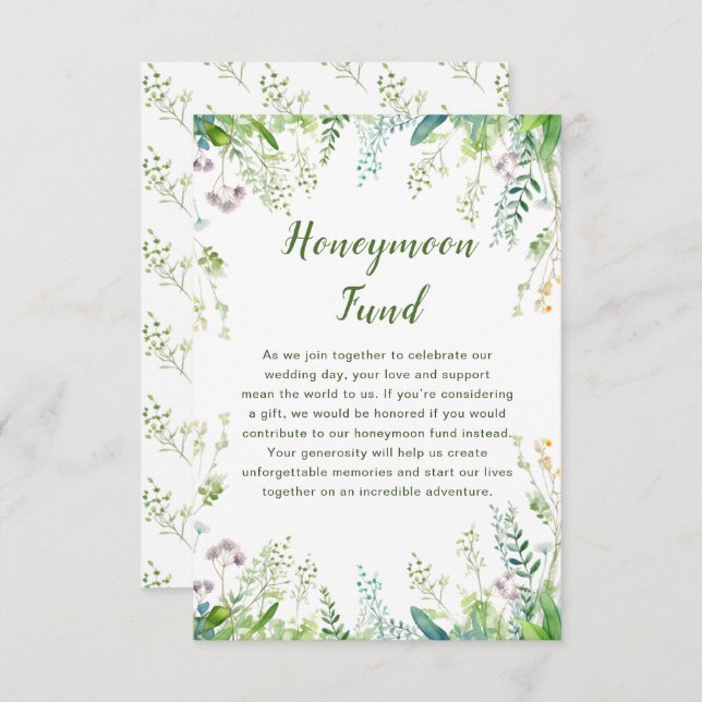 Eukalyptus Grönska Blad Bröllop Resa Fond Tilläggskort (Fram/baksida)