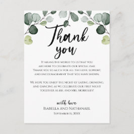 Eukalyptus Grönska Bröllopsmottagning Kort