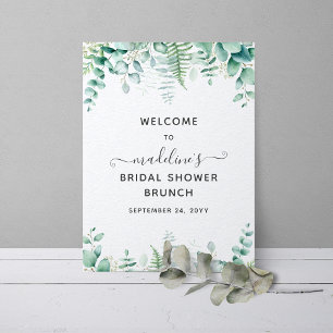 Eukalyptus Grönska Brunch Bröllopsdusch Välkommen Poster