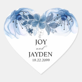 Eukalyptus Grönska Dammig Blå Hjärtformat Klistermärke
