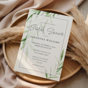 Eukalyptus Grönska Elegant Bröllopsdusch Inbjudningar