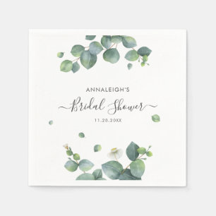 Eukalyptus Grönska Elegant Bröllopsdusch Papper Pappersservett