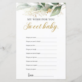 Eukalyptus grönska guld önskar för baby-spelet