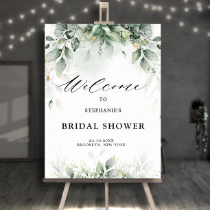 Eukalyptus Grönska Gum Bröllopsdusch Välkommen Poster