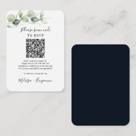 Eukalyptus Grönska QR-kod RSVP Bröllop Tilläggskort