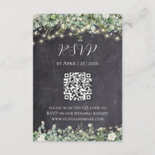 Eukalyptus Grönska RSVP-kort   Rustik Botanisk Tilläggskort
