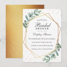 Eukalyptus Guld Geometrisk Bröllopsdusch Tilläggskort