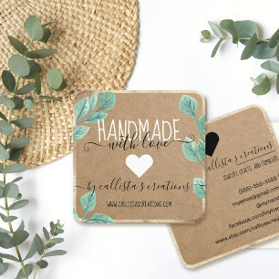Eukalyptus Guld handgjorda med Kärlek Etsy Crafter Fyrkantigt Visitkort