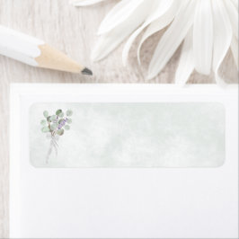 Eukalyptus & Lavendel Blank Bröllopsreturadress Returadress Etikett