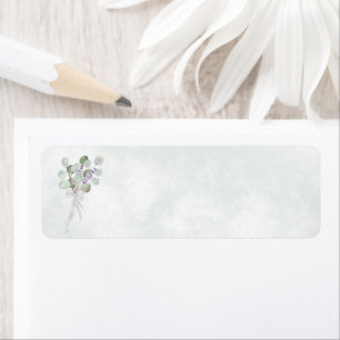 Eukalyptus & Lavendel Blank Bröllopsreturadress Returadress Etikett