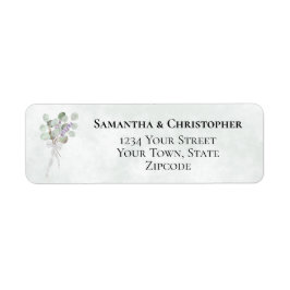 Eukalyptus & Lavendel Boho Bröllopsreturadress Returadress Etikett