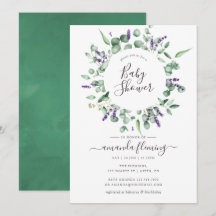 Eukalyptus Lavendel Grönska Baby Shower