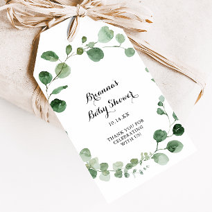 Eukalyptus Modern Kalligrafi Baby Shower Presentetikett