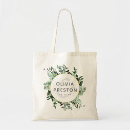 Eukalyptus och botaniska vattenfärgen Bröllop Tygkasse