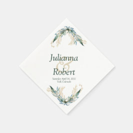 Eukalyptus och guld blöjor pappersservett