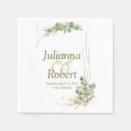 Eukalyptus och guld blöjor pappersservett