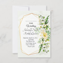 Eukalyptus och guld blommande bröllopsinbjudan inbjudningar