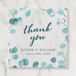 Eukalyptus och marble Tack Gåvor Etiketter