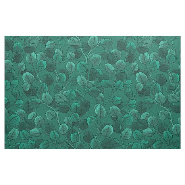 Eukalyptus på grönt tyg (Fat Quarter)