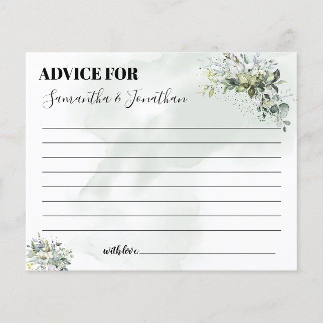 Eukalyptus råd för par tvåspråkig bröllopsdusch-ko (Framsida)