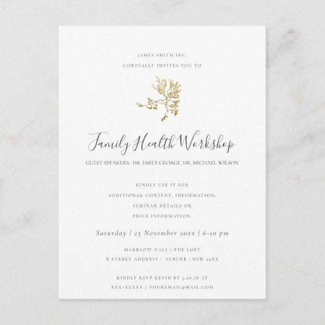 EUKALYPTUS RODNAD ROSA RÖD KRAFT WORKSHOP EVENEMAN MEDDELANDE VYKORT (Framsida)