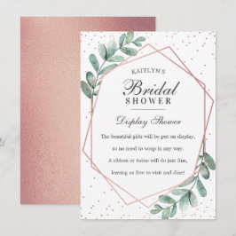 Eukalyptus Rosa Guld Geometrisk Bröllopsfest Tilläggskort