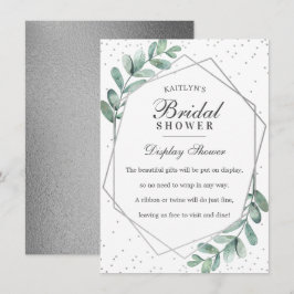 Eukalyptus Silver Geometrisk Bröllopsdusch Tilläggskort