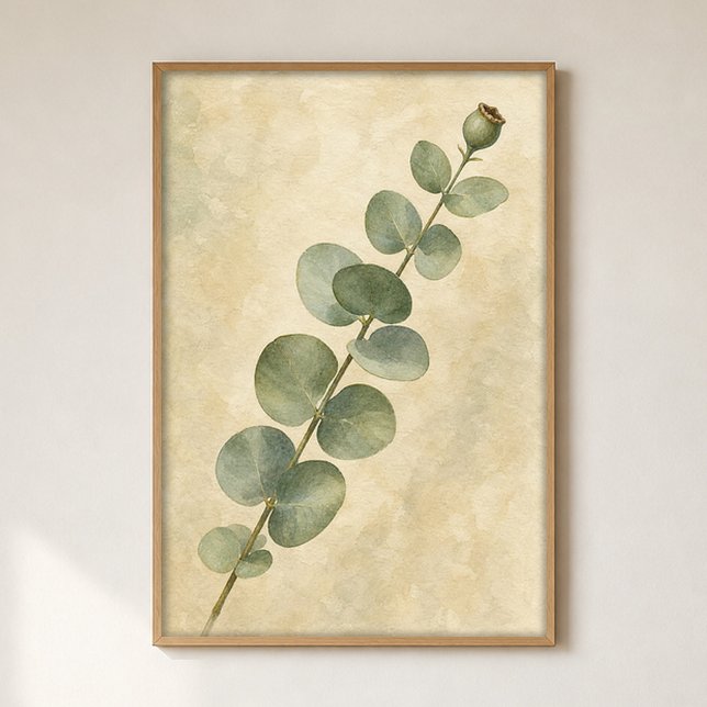 Eukalyptus Stam Studie Vattenfärg Poster (Shown framed for scale. Poster ships unframed; frames are an optional add-on.)