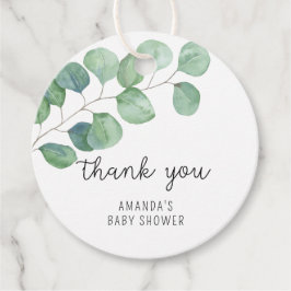 Eukalyptus - Tack för baby shower Gåvor Etiketter