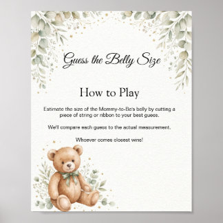Eukalyptus Teddybjörn Gissa Bukstorlek Spelskylt Poster