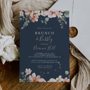 Eukalyptus trädgårdsbrunch och bubbelbröllopsfest inbjudningar