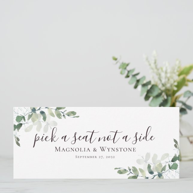 Eukalyptus Välj en plats, inte en sida Inbjudningar (Stående Fram)