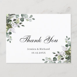 Eukalyptus Vattenfärg Tack-Kort Vykort