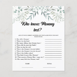 Eukalyptus Vem vet Mamma Bäst Baby Shower-spel