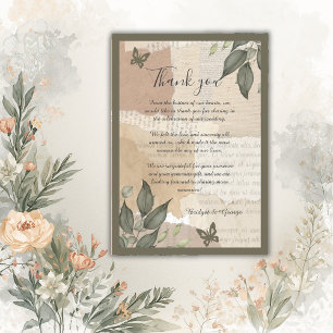 eukalyptus vintage boho greenery bröllop tack kort