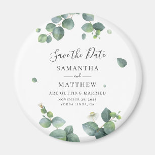 Eukalyptusblad Botanisk Grönska Spara Datum Magnet
