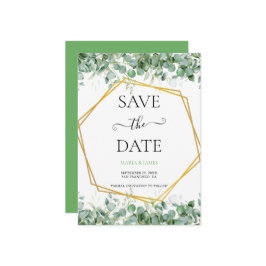 Eukalyptusblad Bröllop Spara Datumet