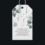 Eukalyptusblad Elegant Grönska Tack Presentetikett<br><div class="desc">Vattenfärg eukalyptusblad grönska elegant tack etiketter</div>