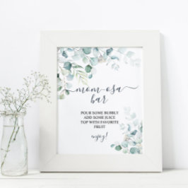 Eukalyptusblad Grönska Dusch Momosa Bar Skylt