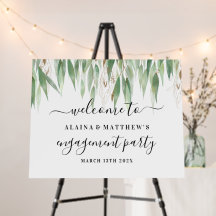 Eukalyptusblad Guld Glitter Förlovningsfest