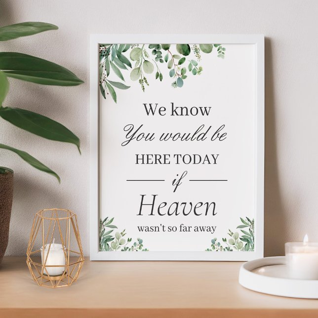 Eukalyptusblad i kär minne minnesvägg för bröllop poster (Skapare uppladdad)