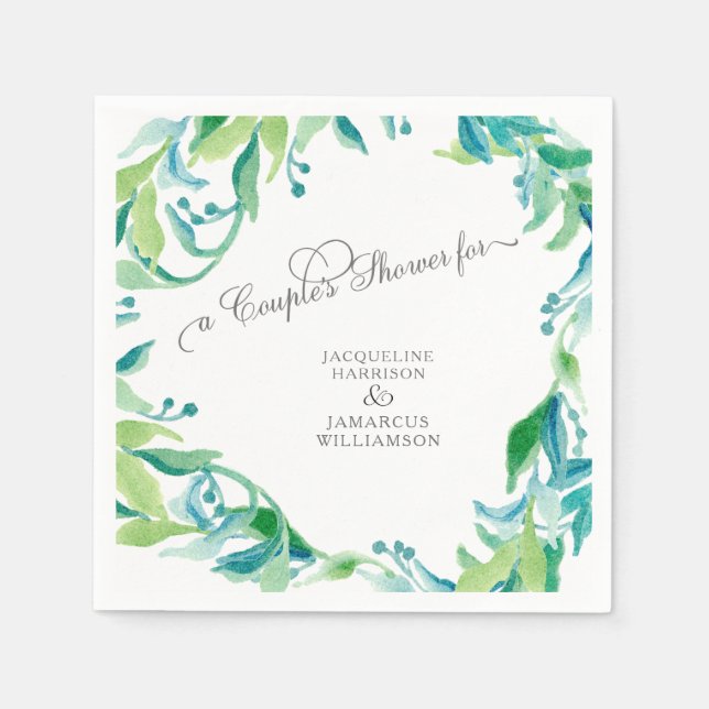 Eukalyptusfröblad Lagerkrans Boho Par Pappersservett (Framsidan)