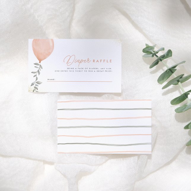 Eukalyptusgrönska ballong blöja lotteri tilläggskort (Skapare uppladdad)