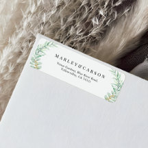 Eukalyptusgrönska blad Bröllops returadress